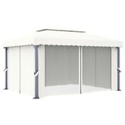 Medina paviljonki draper- ja kevyt silmukka Led 4x3 m kerma valkoinen