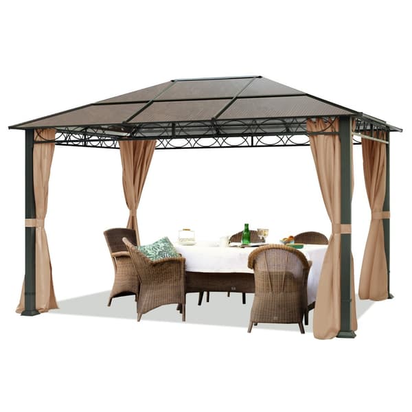 TOOLPORT Havepavillon 3x4 m vandtæt ALU DELUXE pavillon med 4 sidegardiner - PC-tag