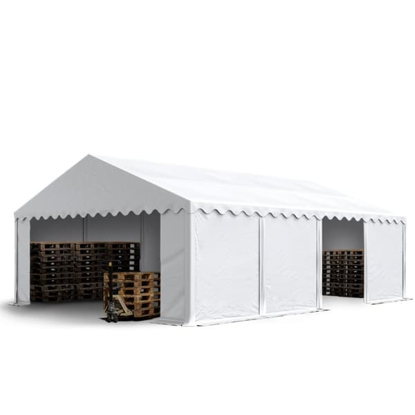 TOOLPORT Lagertelt 5x8 m opbevaringstelt PVC 700 N hvid vandtæt