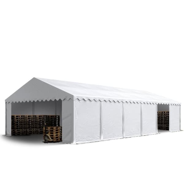 TOOLPORT Lagertält 6x12 m förrådstält PVC 700 N vit vattentät