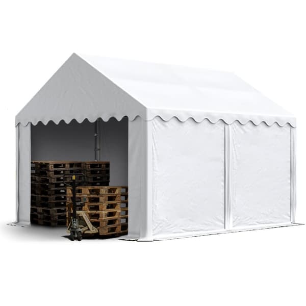 TOOLPORT Lagertelt 3x4 m opbevaringstelt PVC 750 N hvid vandtæt med bundramme