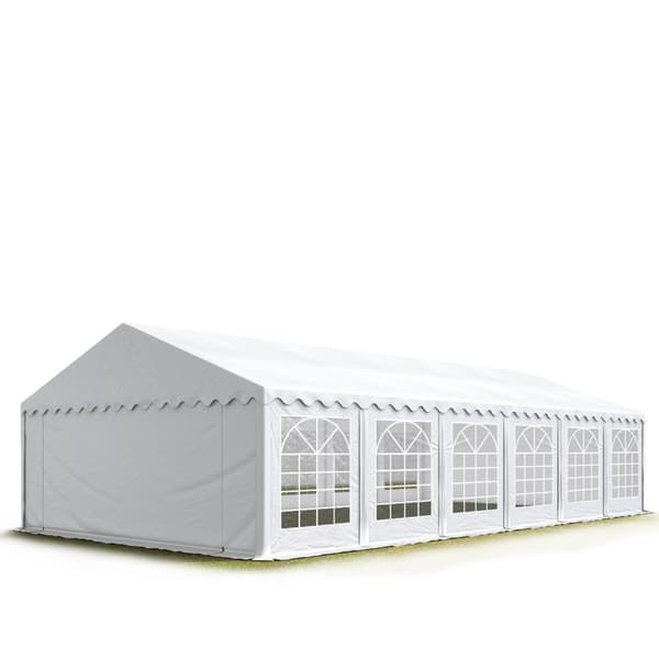 5x12 m Festtelt holdbar PVC 700 N vandtæt presenning til brug året rundt bryllupsbegivenhed hvid