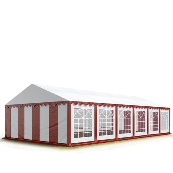 TOOLPORT 6x12 m partytält marquee PVC ca. 500g/m² röd-vit