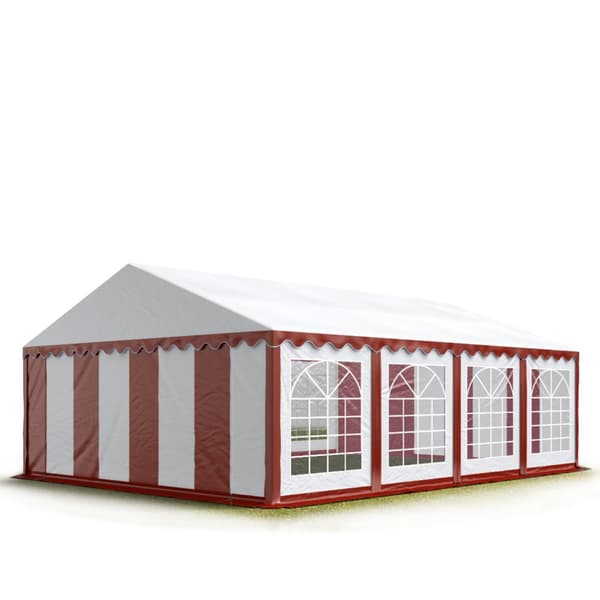 TOOLPORT 4x8 m partytält marquee PVC ca. 500g/m² röd-vit