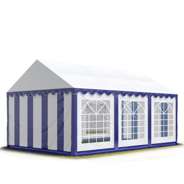 TOOLPORT 4x6 m partytält marquee PVC ca. 500g/m² blå-vit