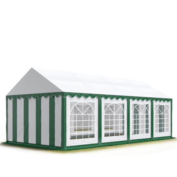 4x8 m Marquee partytält slitstark PVC 700 N vattentät presenning året använd bröllopsevenemang grön-vit