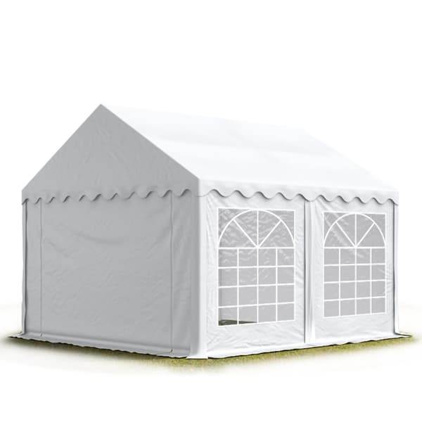 TOOLPORT 5 x 4 m markeringsfest tält slitstark PVC 700 N vattentät presenning året runt användning bröllopsevenemang vit