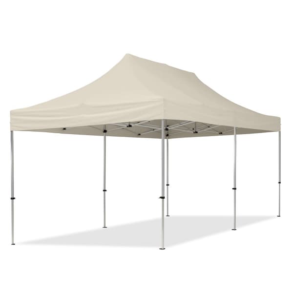 pop-up tält snabbtält 3x6 m hopfällbart tält aluminium paviljong (certifierad) party lusthus crème tak