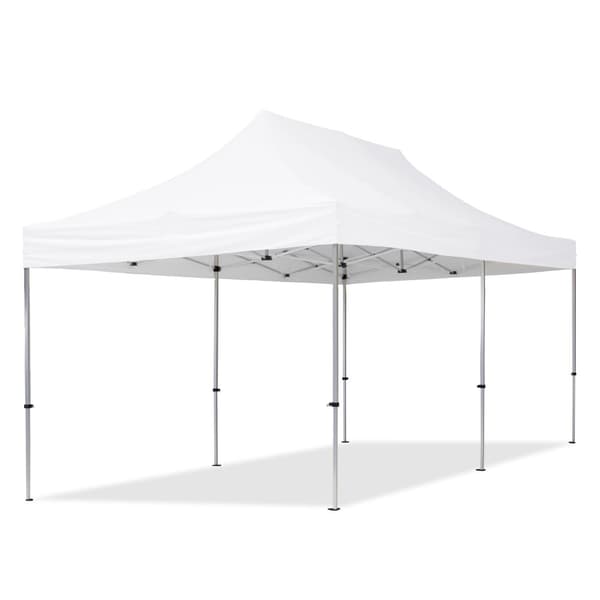 pop-up tält snabbtält 3x6 m hopfällbart tält aluminium paviljong (certifierad) party lusthus vit tak
