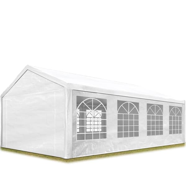 Markise-havetelt 4x8 m havepavillon PE 350 N presenning 100 % vandtæt hvid