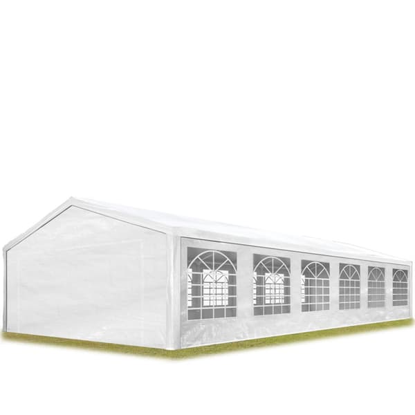Markise Havetelt 6x12 m havepavillon PE 350 N presenning 100% vandtæt hvid