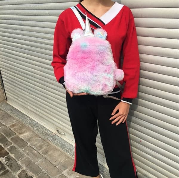 Fluffig Ryggsäck för Barn / Unicorn Väska - Rosa
