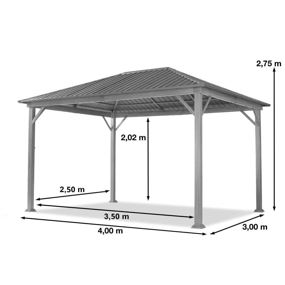 Trädgardspaviljong Forest Superior loftgrey, 3x4m i Ek-look