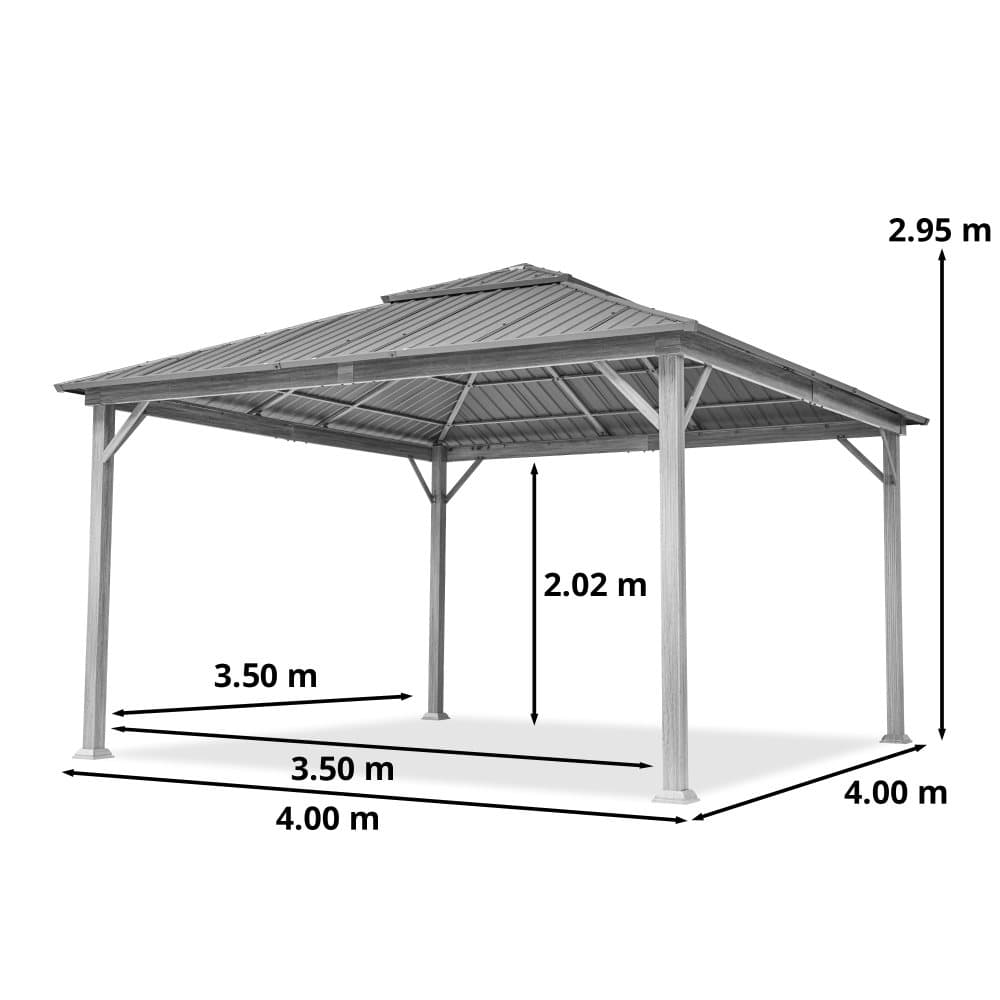 Trädgardspaviljong Forest Superior loft grey, 4x4m i Ek-look