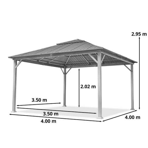 Trädgardspaviljong Forest Superior champagne, 4x4m i Ek-look