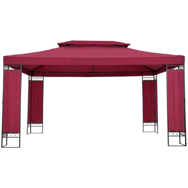 Uniprodo Trädgårdspaviljong - 3 x 4 m - 160 g/m² - Vinröd