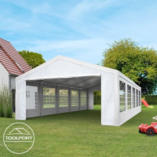 5x8 m partytält TOOLPORT marquee PE 350 N vit