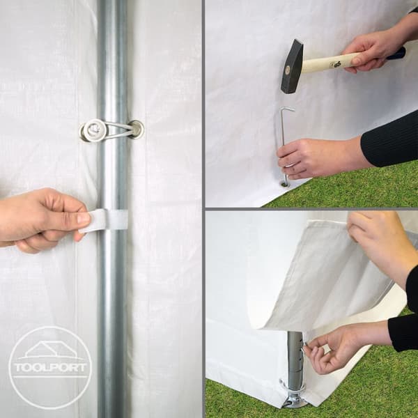 5x8 m partytält TOOLPORT marquee PE 350 N vit