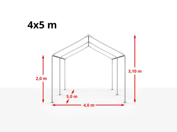 4x5 m partytält, PE 180 g/m², vit