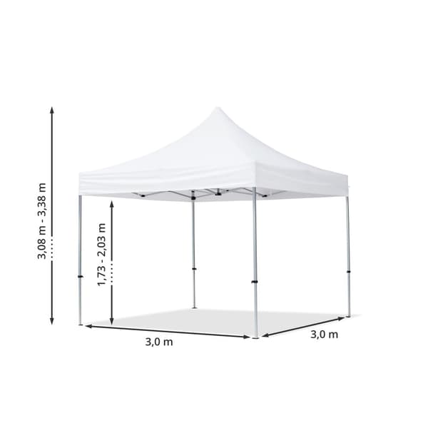 3x3m snabbtält paviljong Aluminium grädde
