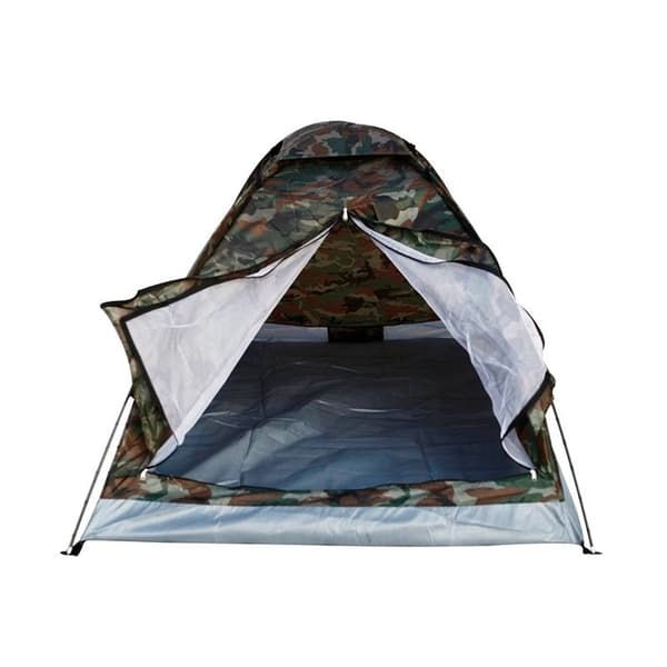 2-personers kamouflagemönster polyestertält * Material: polyester * Öppna mått: 130 x 200 x (H) 110 cm * Mått