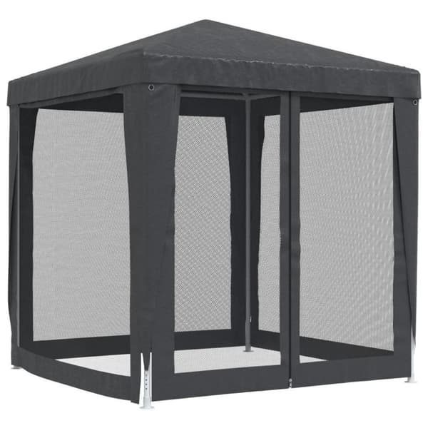 vidaXL Festtelt med 4 sidevegger av netting antrasitt 2x2 m HDPE