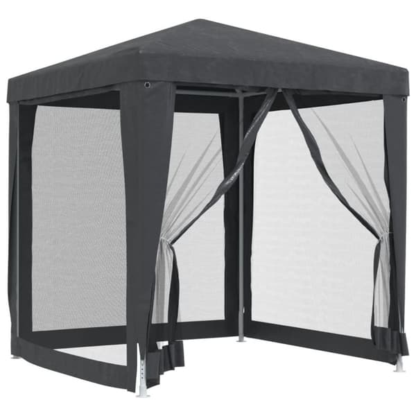 vidaXL Festtelt med 4 sidevegger av netting antrasitt 2x2 m HDPE