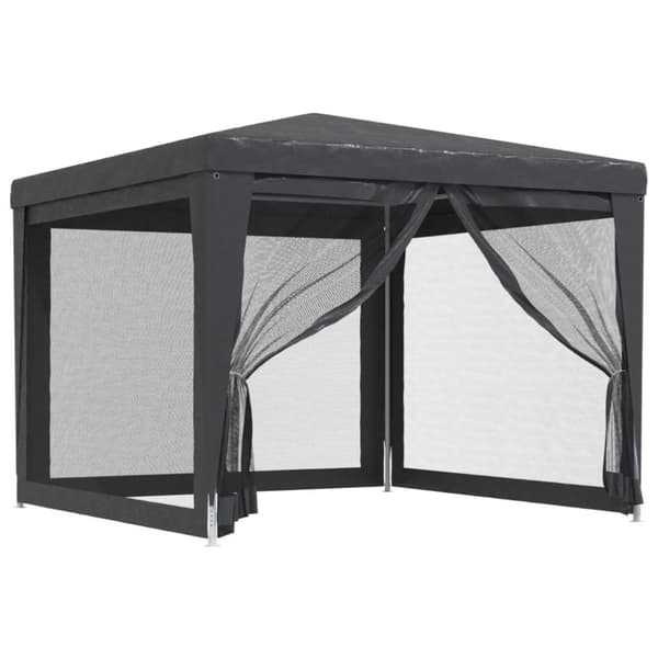 vidaXL Festtelt med 4 sidevegger av netting antrasitt 3x3 m HDPE