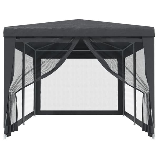 vidaXL Festtelt med 6 sidevegger av netting antrasitt 3x6 m HDPE