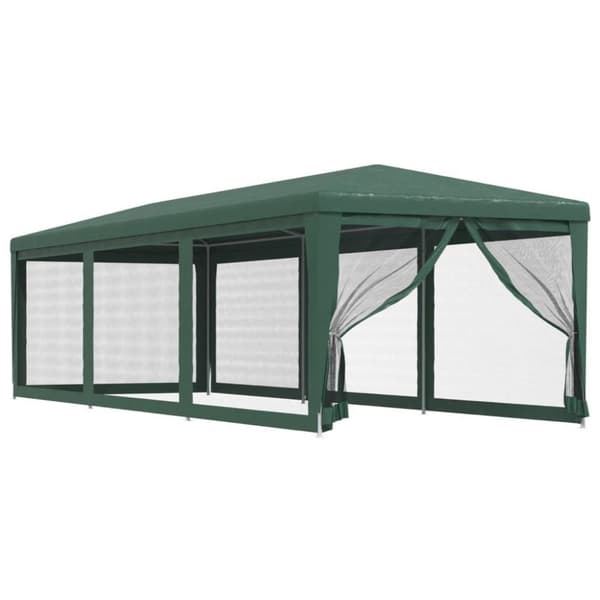 vidaXL Festtelt med 8 sidevegger av netting grønn 3x9 m HDPE