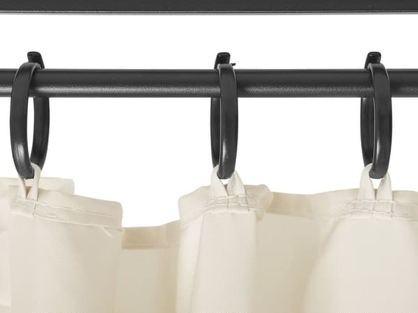Lysthus Beige Stoff Svart Stålramme 300 x 400 cm Gardiner Hage