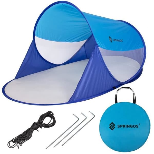 Strandtält - SPRINGOS - Pop Up - Anti UV - 200x120x60-95cm - Vattenavvisande