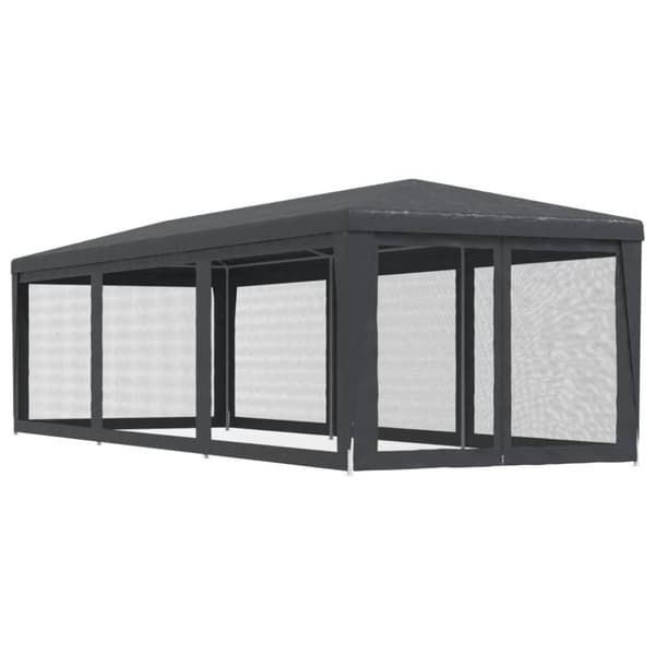 vidaXL Juhlateltta 8 verkkosivuseinää antrasiitti 3x9 m HDPE