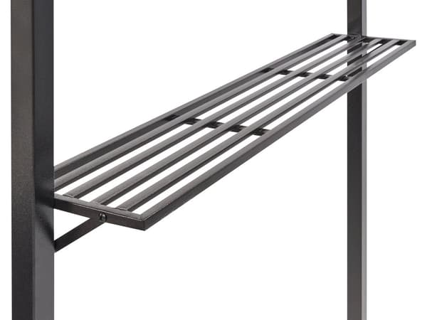 Lusthus Beige Tyg Svart Stål 240 x 148 cm Metallram Kapell med Krokar och Hyllor Trädgårdspaviljong