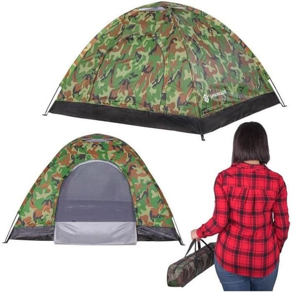 Campingtält - SPRINGOS - Moro - 2 Personer - Vattentålig - Myggnät - 200x150 cm