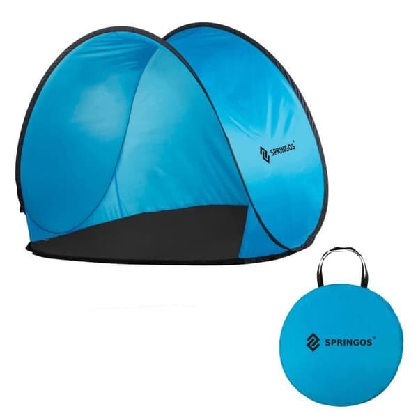 SPRINGOS® pop-up tält strand omklädningsrum strandtält med golv Baby Kids Kompakt och lätt, bärväska