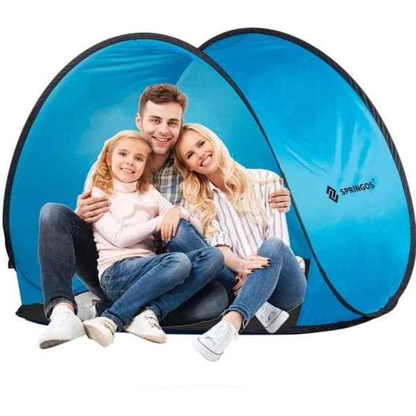 SPRINGOS® pop-up tält strand omklädningsrum strandtält med golv Baby Kids Kompakt och lätt, bärväska