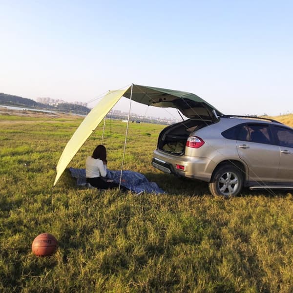 Udendørs picnic campingtelt på siden af bilkøretøjet Regntæt solskærm baldakin 300x150 cm (grøn)