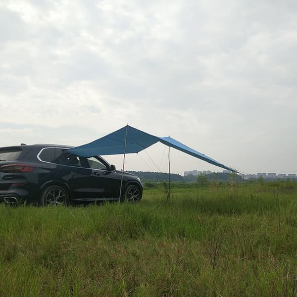 Udendørs picnic campingtelt på siden af bilen Regntæt solsejl baldakin 200x440 cm (blå)