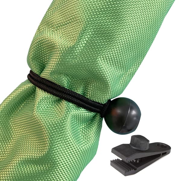 INF 10-pack utomhus återanvändbara campingtältklämmor kit med elastiskt rep Svart