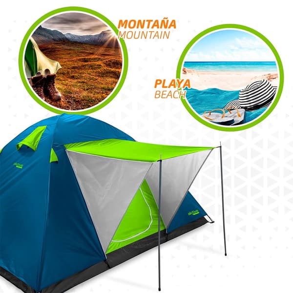Aktive Tält Med Topp Iglu 240x210x130 Cm Blå 4 Places
