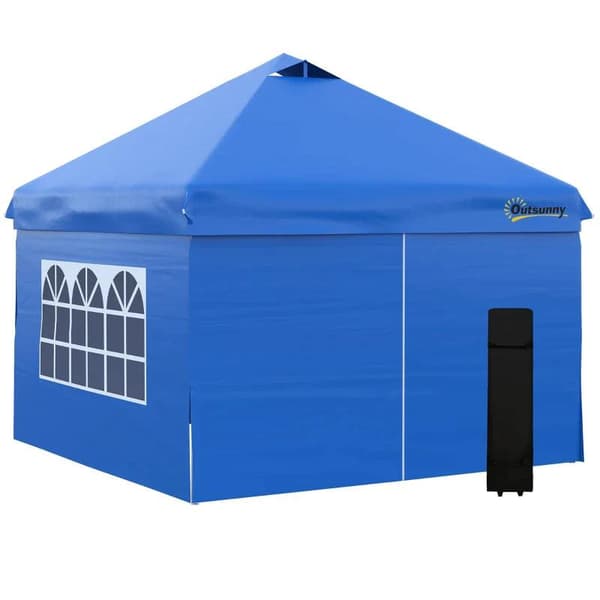 Rootz Folding Gazebo - Paviljong - Gazebo - Trädgårdspaviljong - Trädgårdstält - Hopfällbart partytält - Blå - 300L x 300W x 284H cm