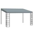 Pikkukuva 1 / 8: Rootz Pergola - Huvimaja - Paviljonki - Katosteltta - Metalli/polyesteri - Harmaa - 3,98 L x 2,98 L x 2,5 K m
