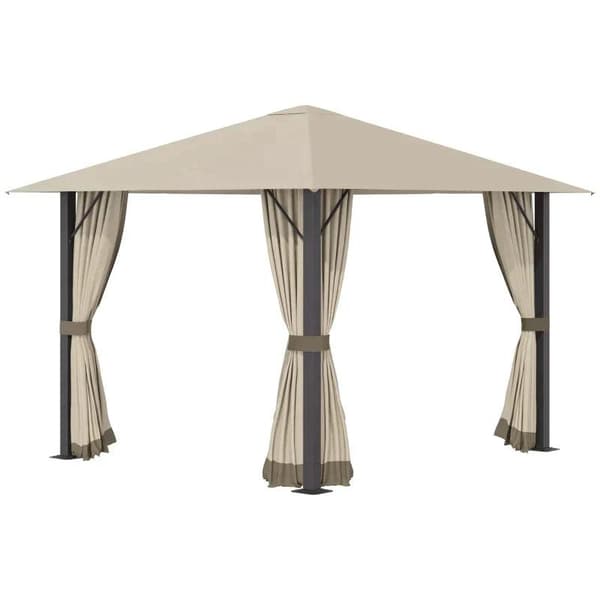 Rootz Gazebo - Havepavillon - Havetelt - Tag med ventilationshuller - Marquee Partytelt med 4 X Sidepaneler - Vejrbestandig - Aluminium - Polyester -