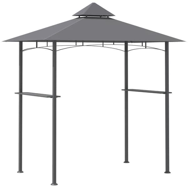 Rootz Gazebo - Grillihuvimaja - Puutarhateltta - Parvekehuvimaja - Palosuojattu kaksinkertainen katto - Harmaa - 245 x 148 x 252 cm
