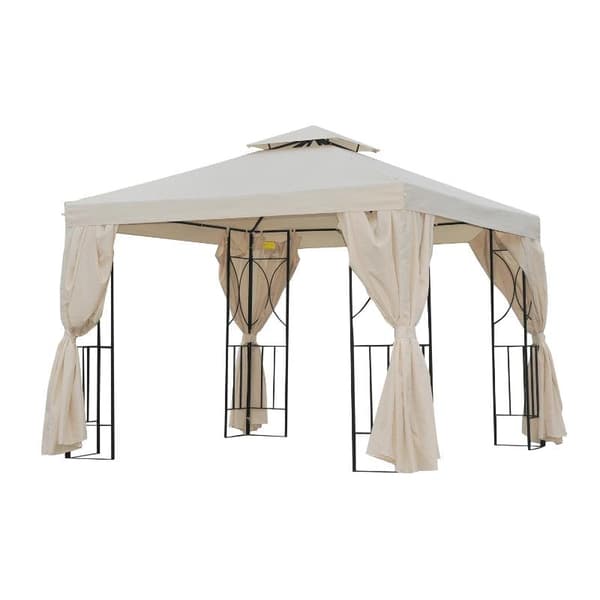 Rootz Metal Gazebo - Havepavillon - Bryllupsfestpavillon - Dobbelttags festtelt - Creme