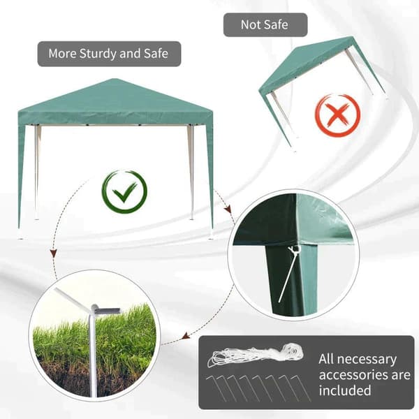 Rootz Gazebo - Pop-up Gazebo - Havepavillon - Sammenfoldeligt festtelt - Havetelt - UV-beskyttelse - Stål + Oxford - Grøn - 2,95 x 2,95 m