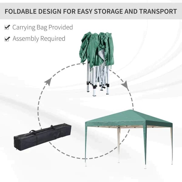 Rootz Gazebo - Pop-up Gazebo - Havepavillon - Sammenfoldeligt festtelt - Havetelt - UV-beskyttelse - Stål + Oxford - Grøn - 2,95 x 2,95 m