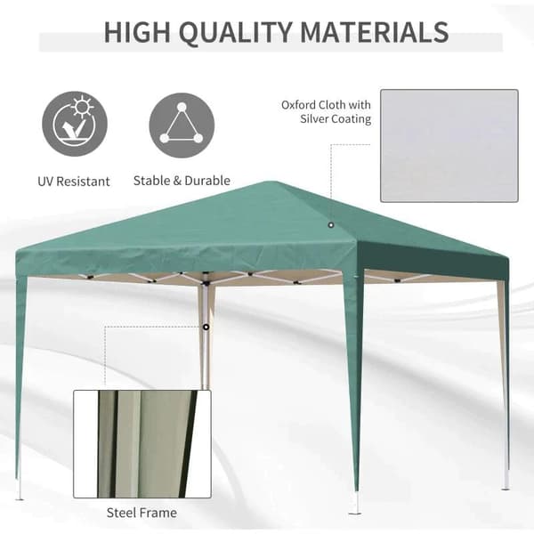 Rootz Gazebo - Pop-up Gazebo - Havepavillon - Sammenfoldeligt festtelt - Havetelt - UV-beskyttelse - Stål + Oxford - Grøn - 2,95 x 2,95 m