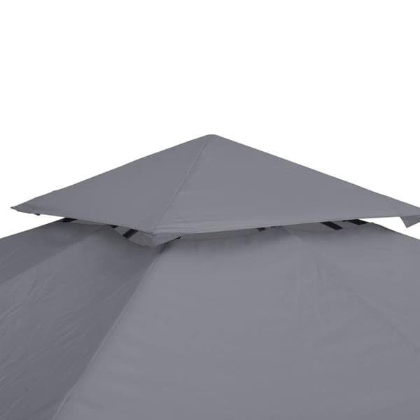 Rootz Gazebo -vaihtokatto - Vaihtokatos - Kaksikerroksinen katos - Paviljonkikatto - Metalli - Syvänharmaa - 300cm x 300co